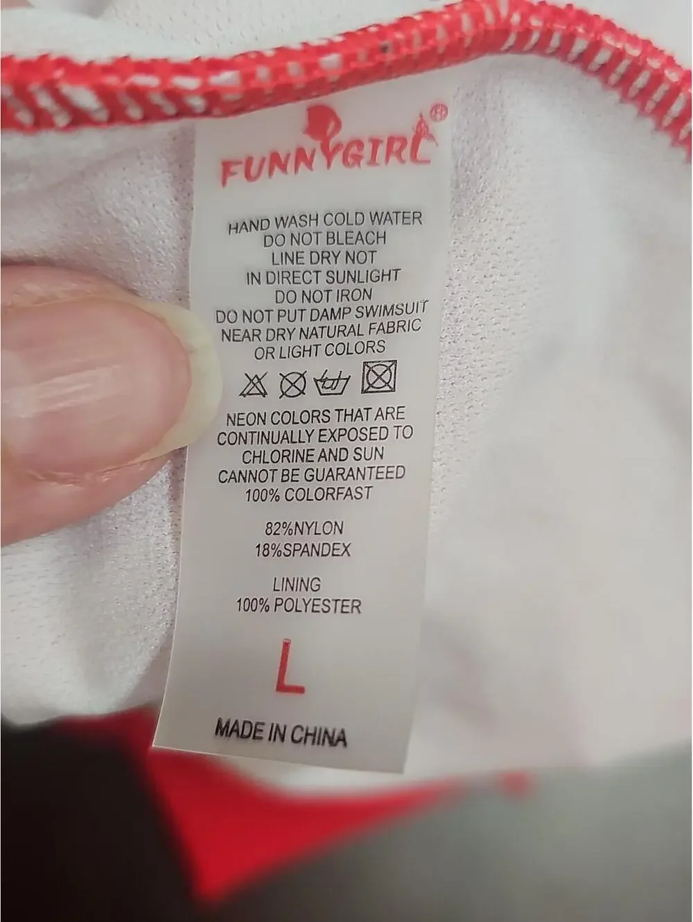 Funnygirl Womens Red Ruffle One Piece Off Shoulder Swimsuit Size L NWT